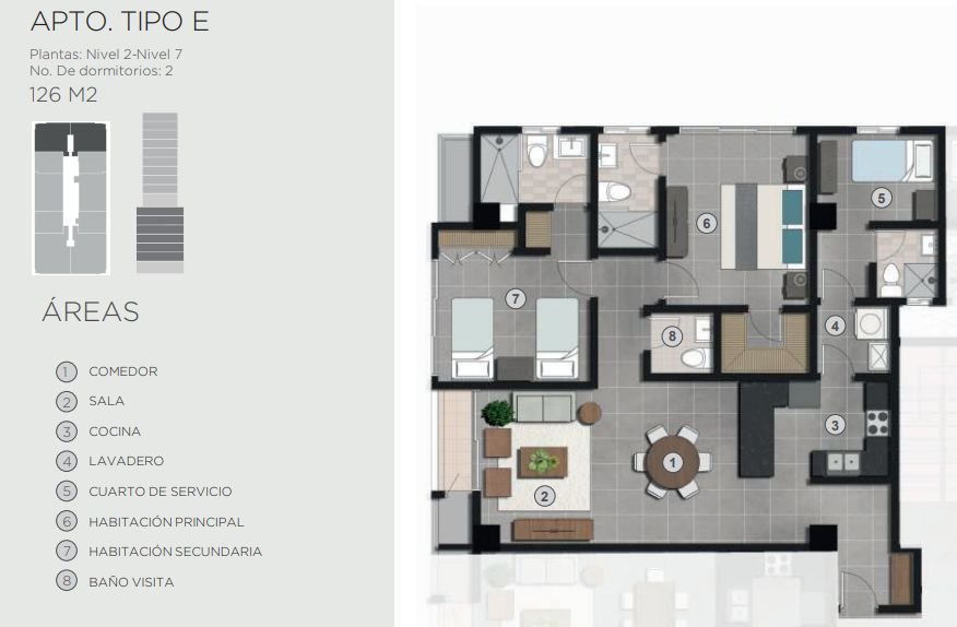 apartamentos - Apartamento en alquiler con linea blanca, en lujoso proyecto en Naco 3