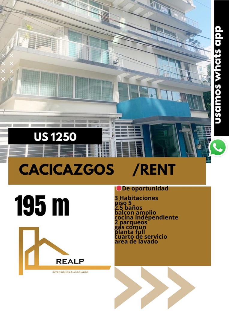 apartamentos - Apto Cacicazgos 3 hab 