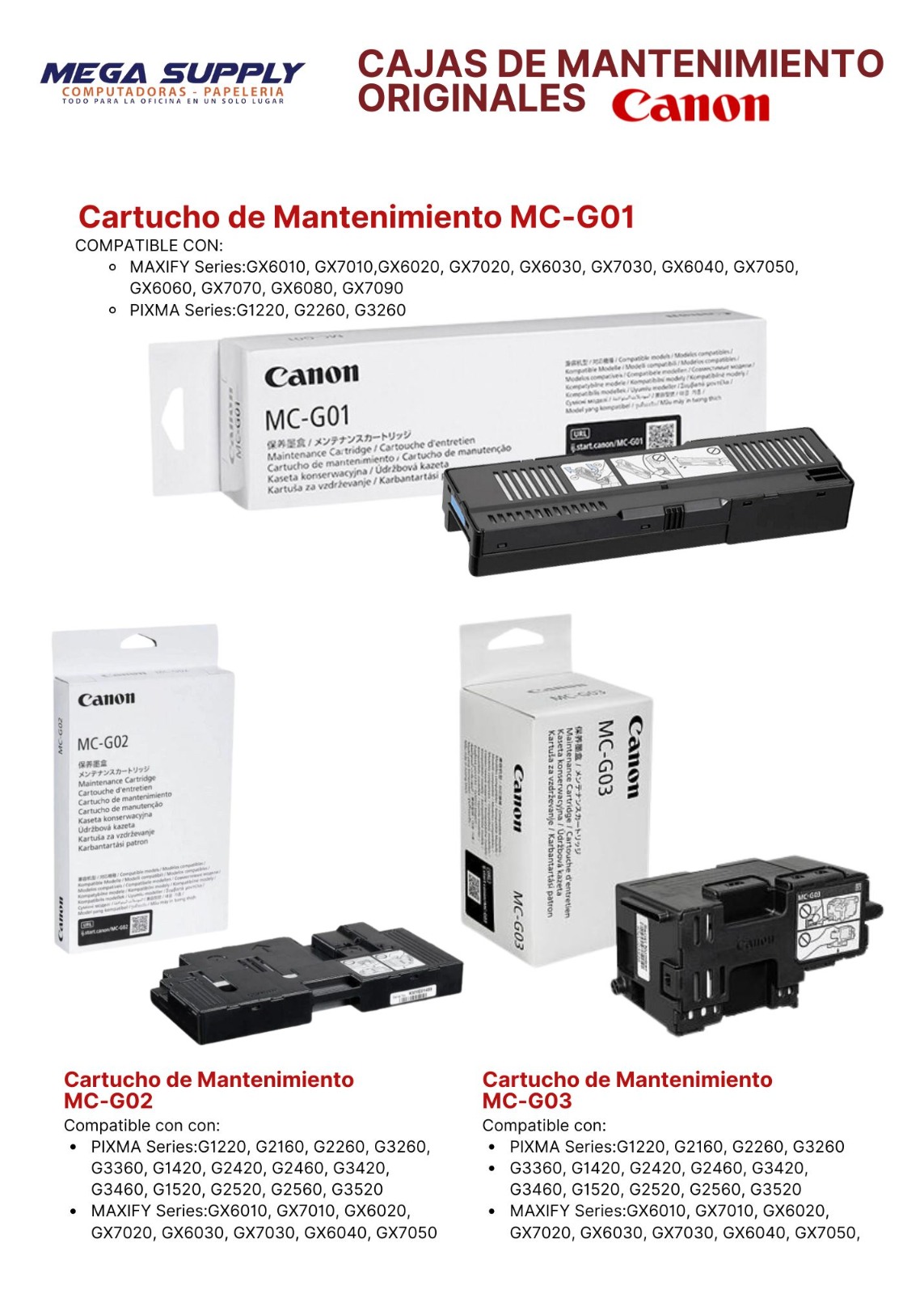 impresoras y scanners - CAJAS DE MANTENIMIENTO CANON (CARTUCHO DE MANTENIM