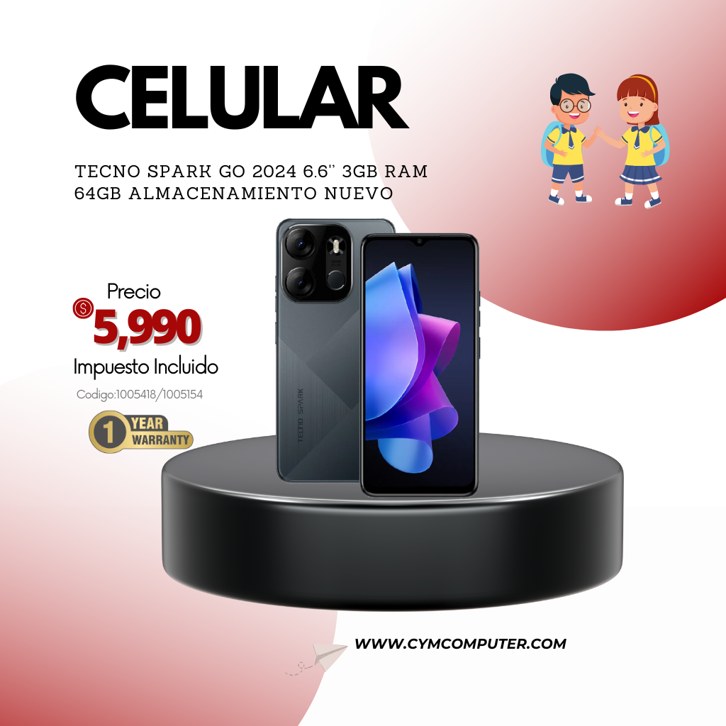 celulares y tabletas - Tecno Spark Go 2024 64 GB