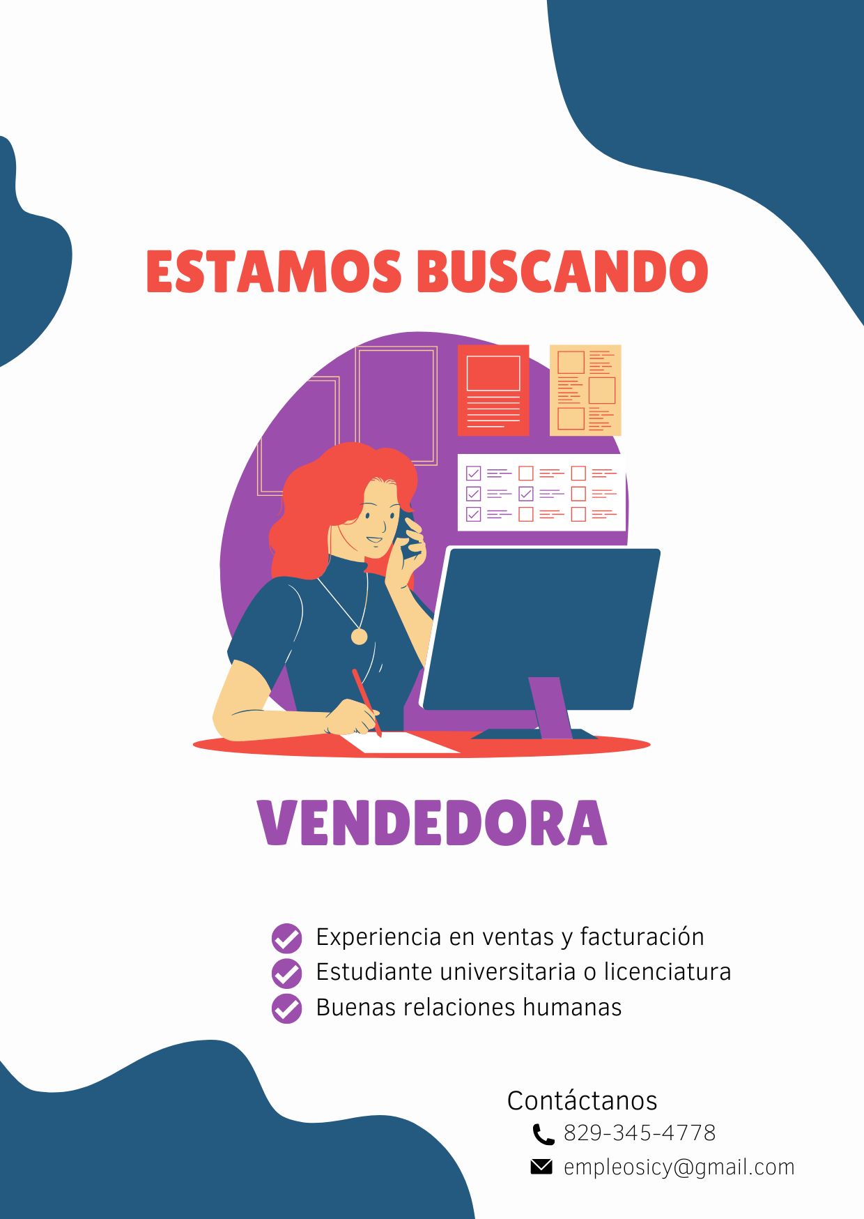 empleos disponibles - Vacante disponible: Vendedora de tienda 