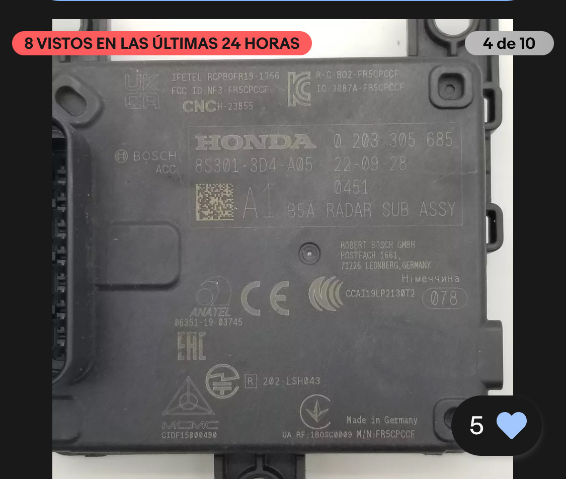 repuestos - vendo radares delantero hond crv 2023 2