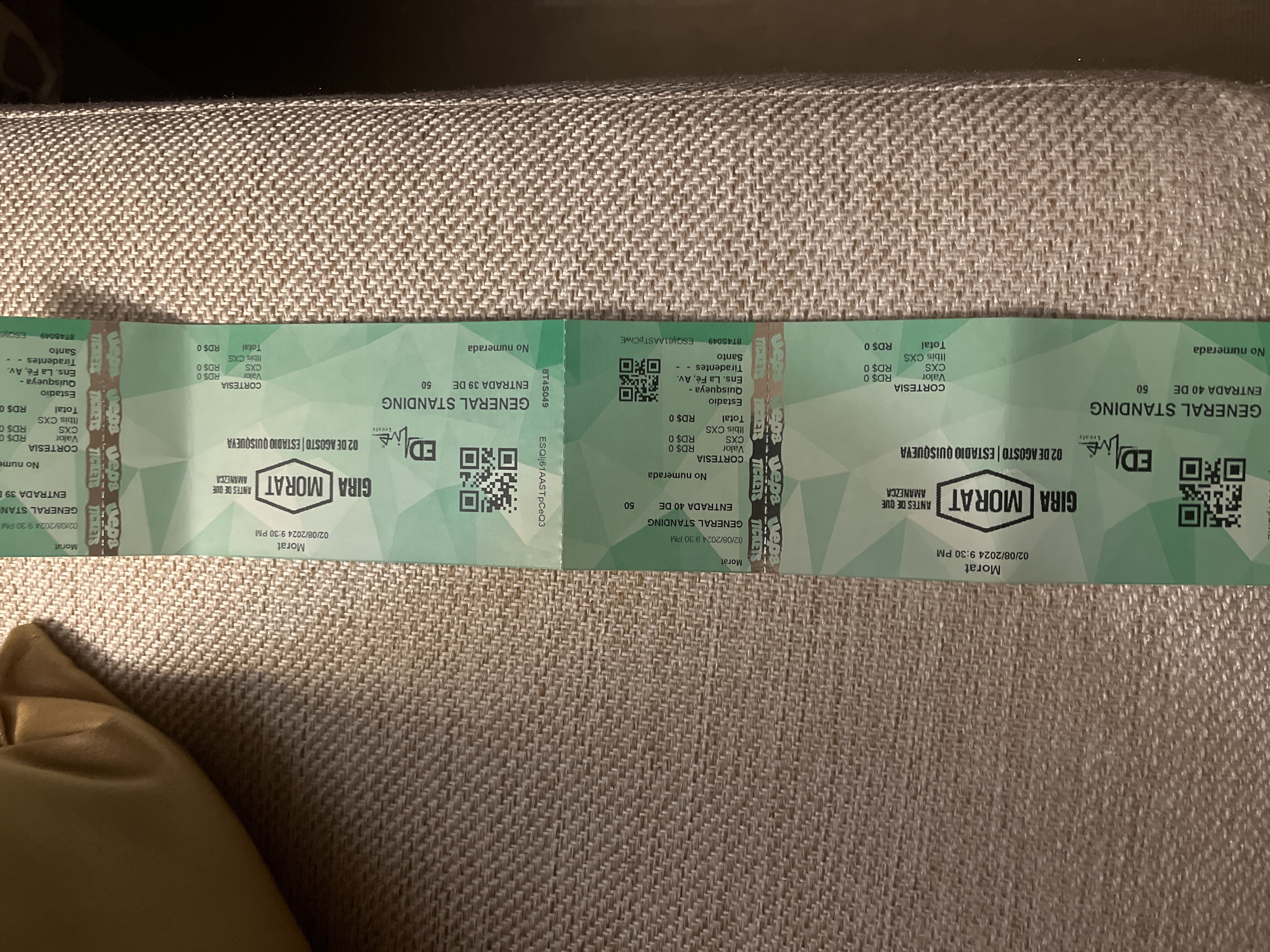 taquillas para eventos - Boletas Morat General fisicas