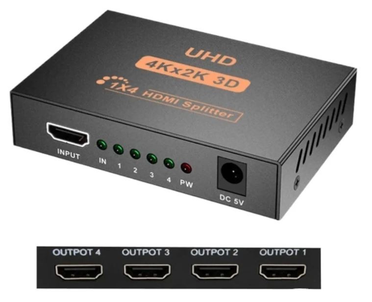 otros electronicos - Adaptador splitter 1x4 HDMI