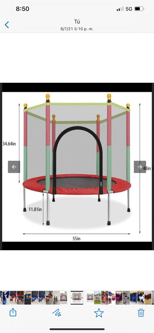 juguetes - Trampolín para niños soporta hasta 200 libras Nuevo en su caja  5