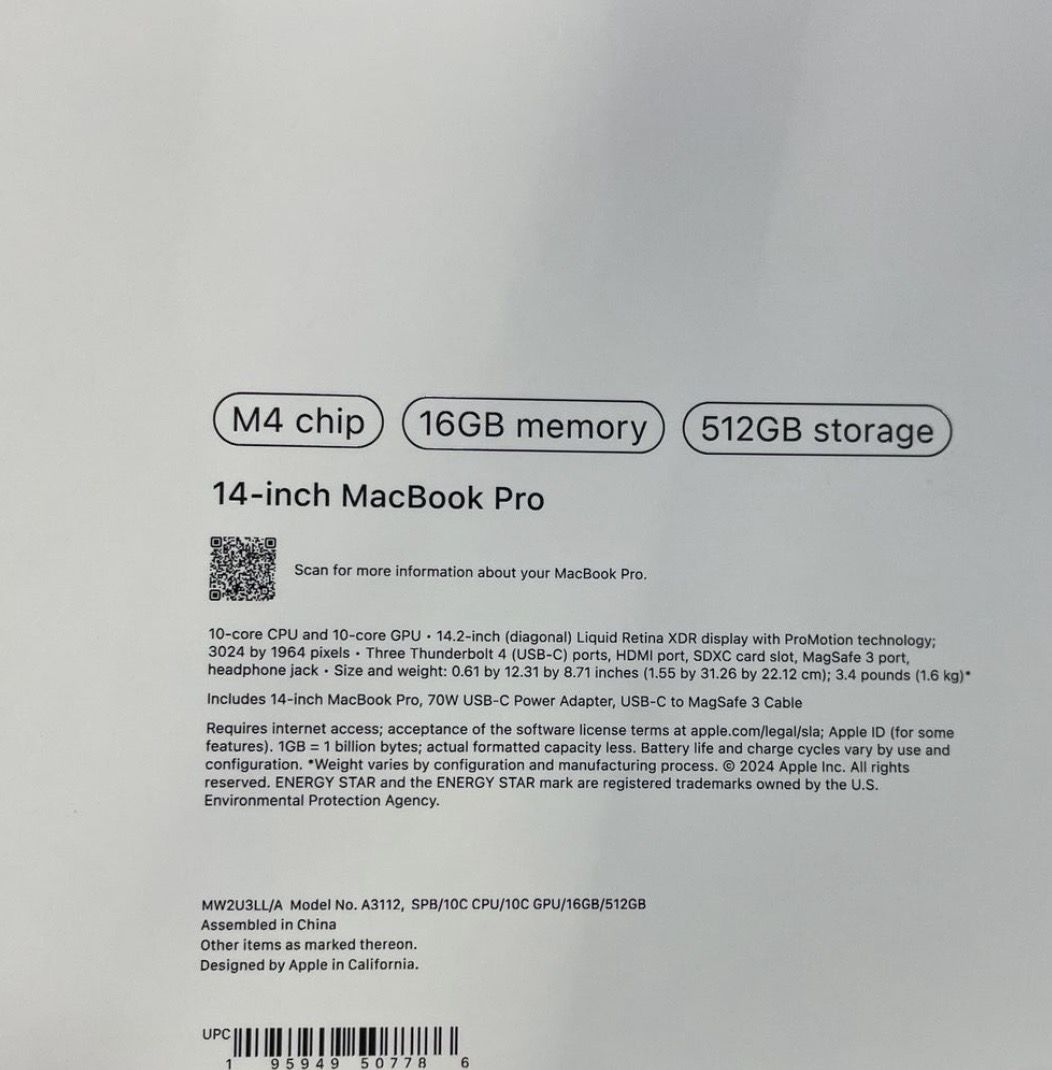 computadoras y laptops - MacBook Pro 14” 16GB RAM 512GB SSD Chip M4 Selladas  1