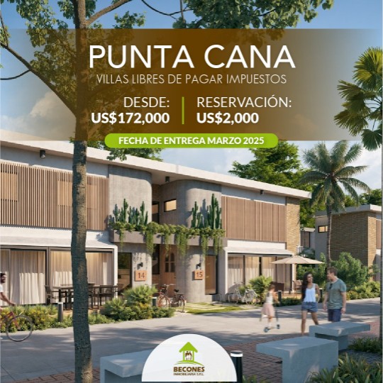 casas - Villas Económicas Y Libres De Pagar impuestos En Punta Cana. 2