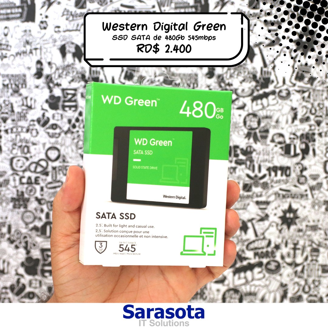 accesorios para electronica - SSD Western Digital Green de 480Gb SATA 2.5" en 2400