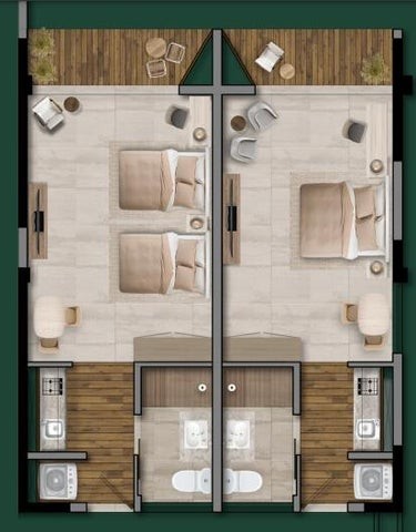 apartamentos - Proyecto en venta Punta Cana #24-381 un dormitorio, balcón, sauna, gimnasio.
 7