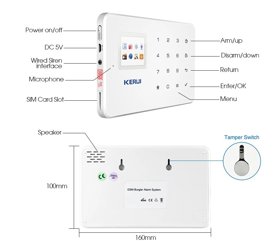 otros electronicos - Alarma de Seguridad Inalambrica WIFI GSM, Avisa al celular por Aplicacion y Llam 2