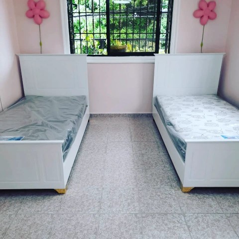 muebles y colchones - Cama Twin blanca