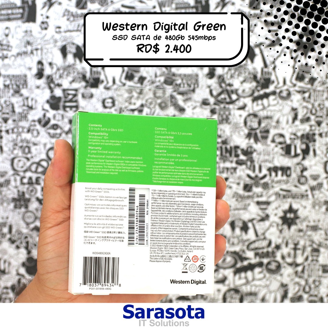 accesorios para electronica - SSD Western Digital Green de 480Gb SATA 2.5" en 2400 1