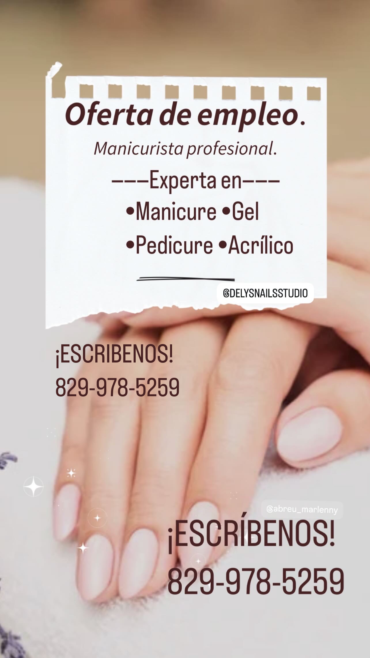 empleos disponibles - Manicurista completa, con dominio de técnicas.  2