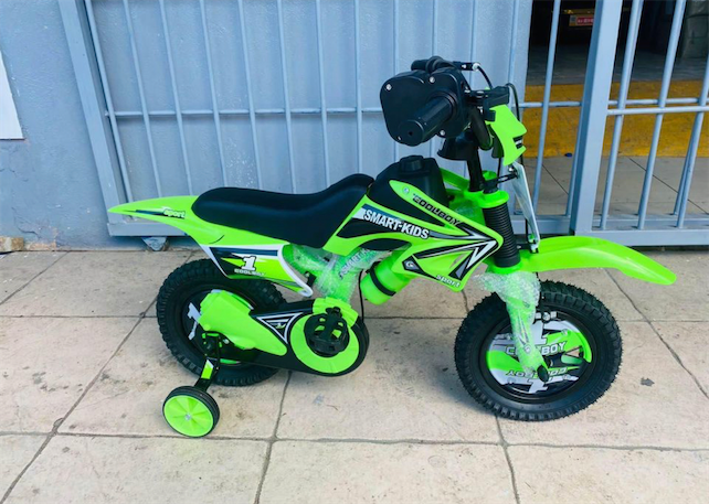 juguetes - Bicicleta tipo motocross aro 12 con sonido para niños  3-4 años taza ancha nueva