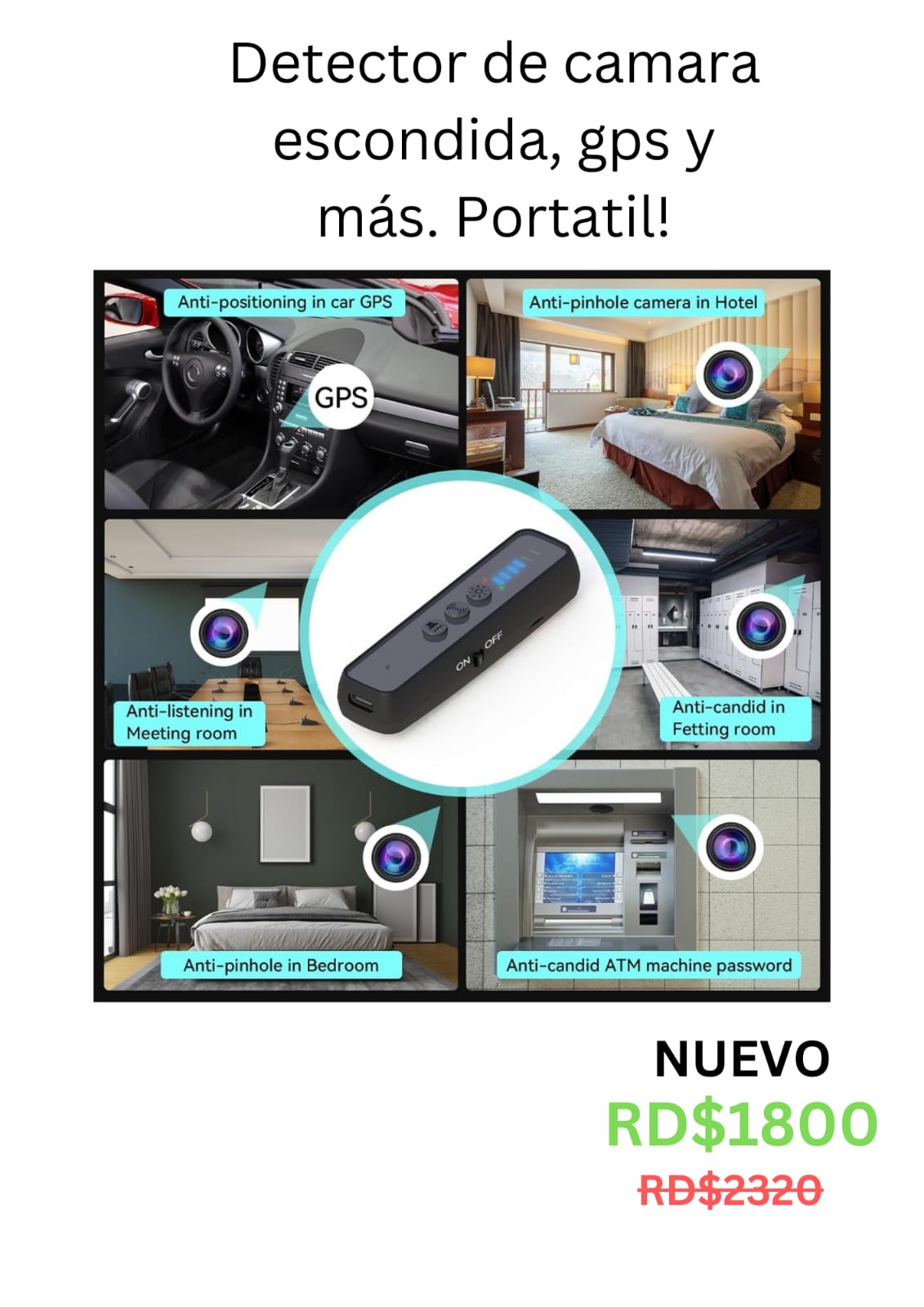 otros electronicos - Detector de gps y camara $1100