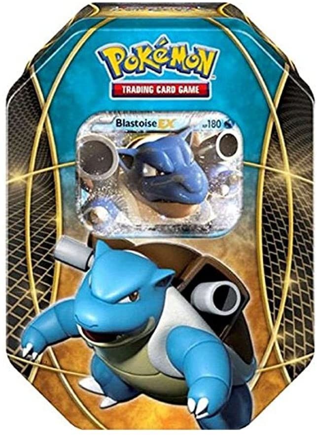 hobby y coleccion - Juego de cartas en caja metálica Pokémon Blastoise Ex Power Trios, de Pokémon
