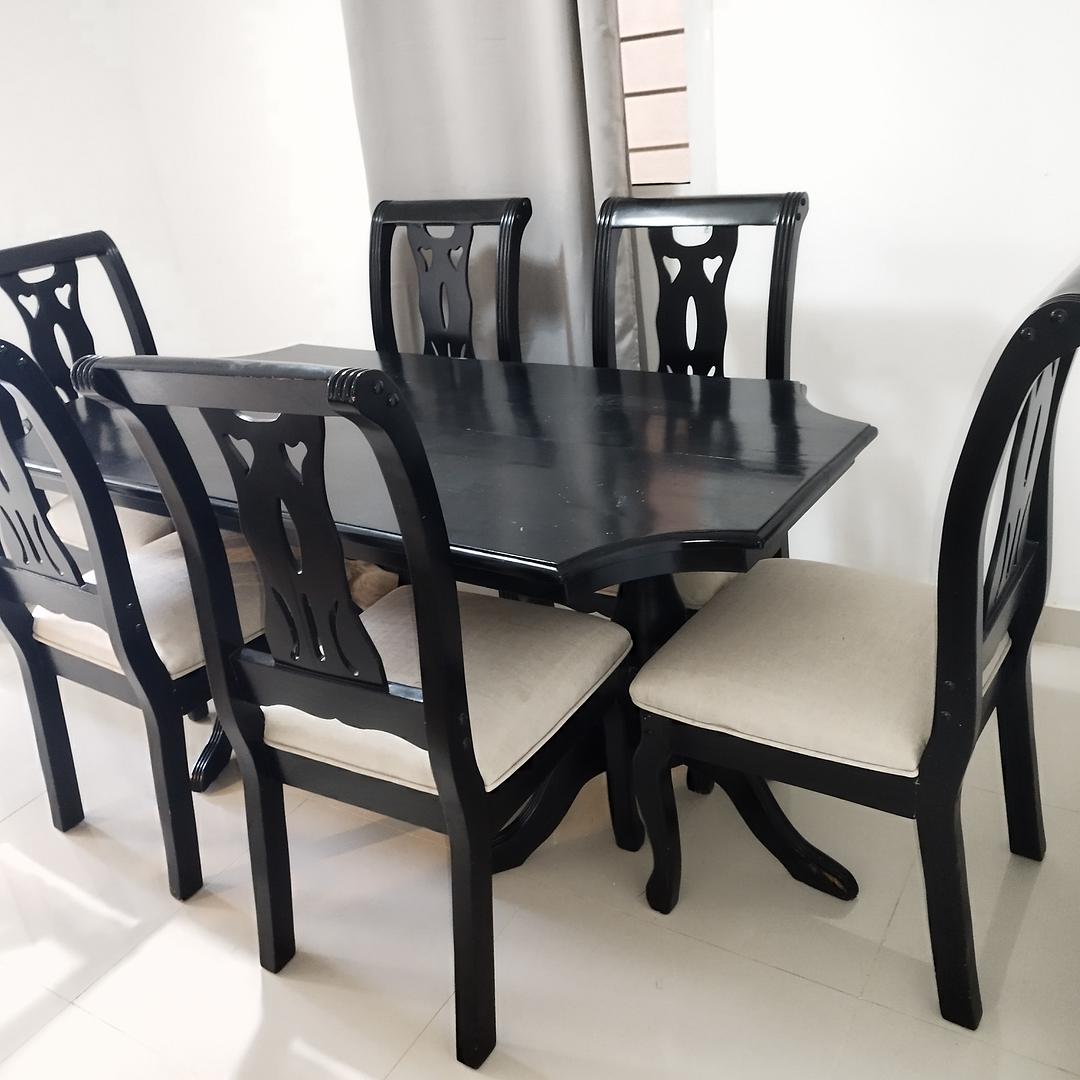 muebles y colchones - Comedor de Andiroba de 6 sillas 2