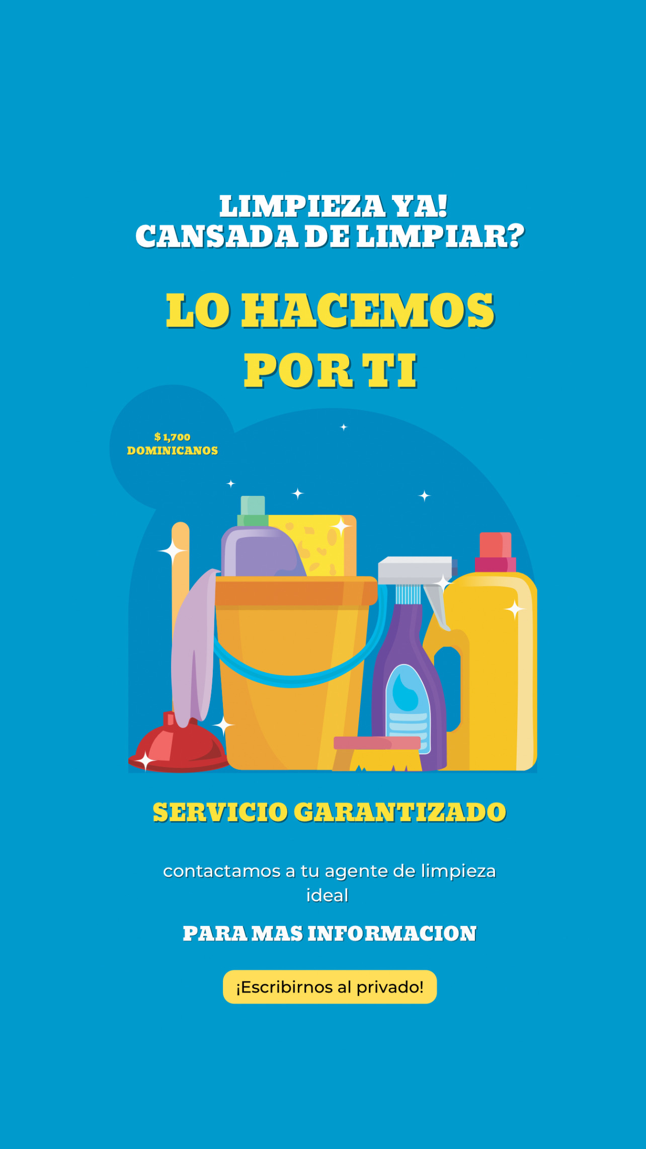 servicios profesionales - estás cansada de limpiar ? lo hacemos somos una agencia d limpieza a domicilio 1