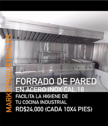 servicios profesionales - FORRADO DE PARED 👩🏽‍🍳
En acero inoxidable CAL, 18

RD$24,000 cada (10x4 pies 1