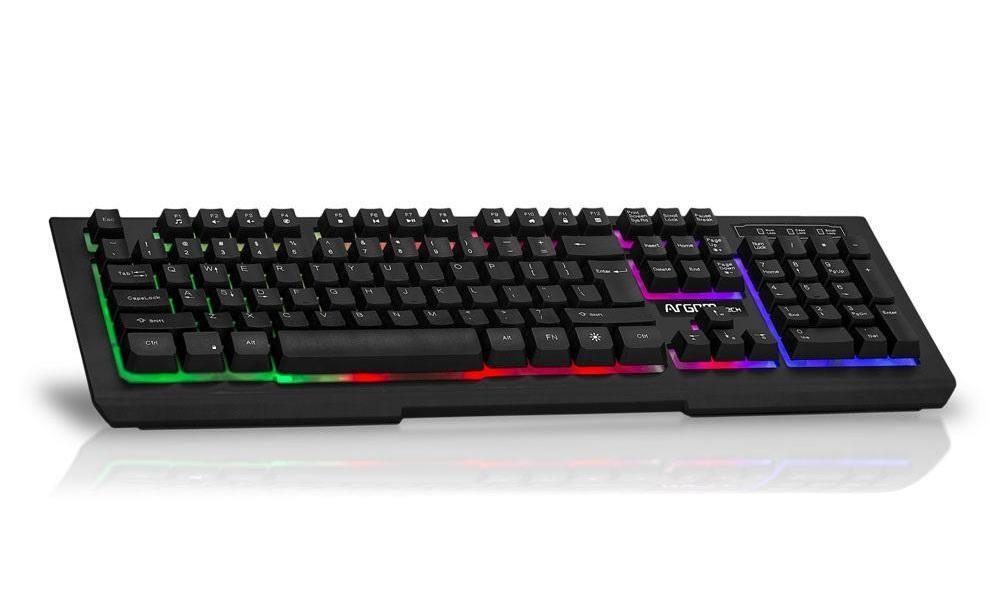 computadoras y laptops - TECLADO ARGOM, GAMING COMBAT, BACKLIGHT, USB INGLES COLOR NEGRO,ARG-KB-2055BK