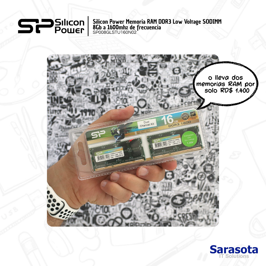 accesorios para electronica - Silicon Power Memoria RAM DDR3 8Gb a 1600mhz  1