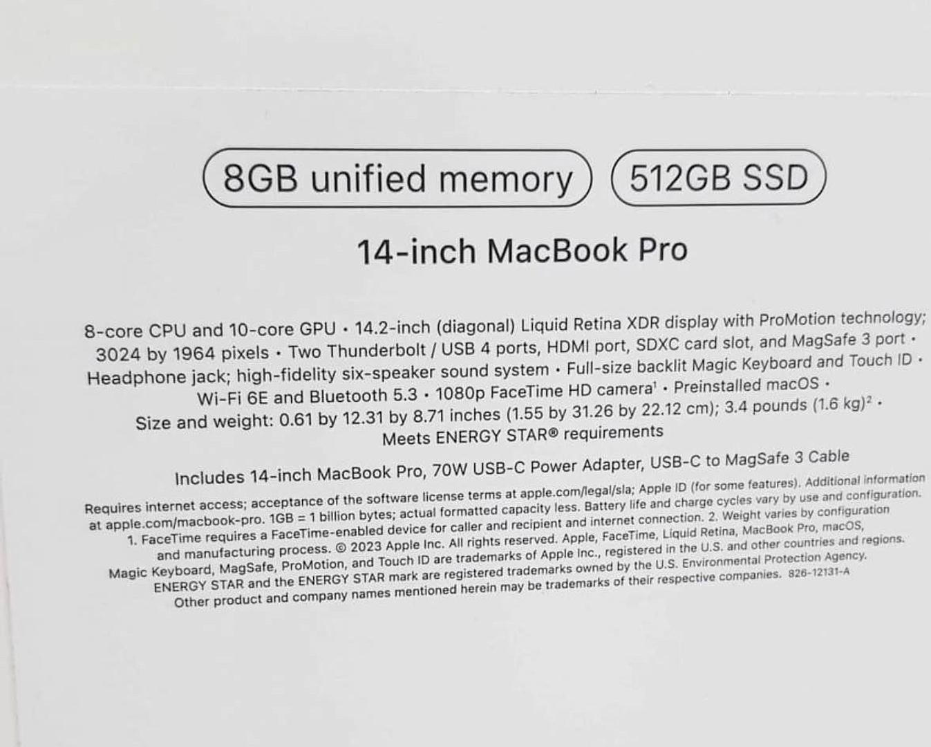 computadoras y laptops - MacBook Pro M3 14" 512GB 8GB RAM SELLADA Ofertazaa 🔥‼️ 1