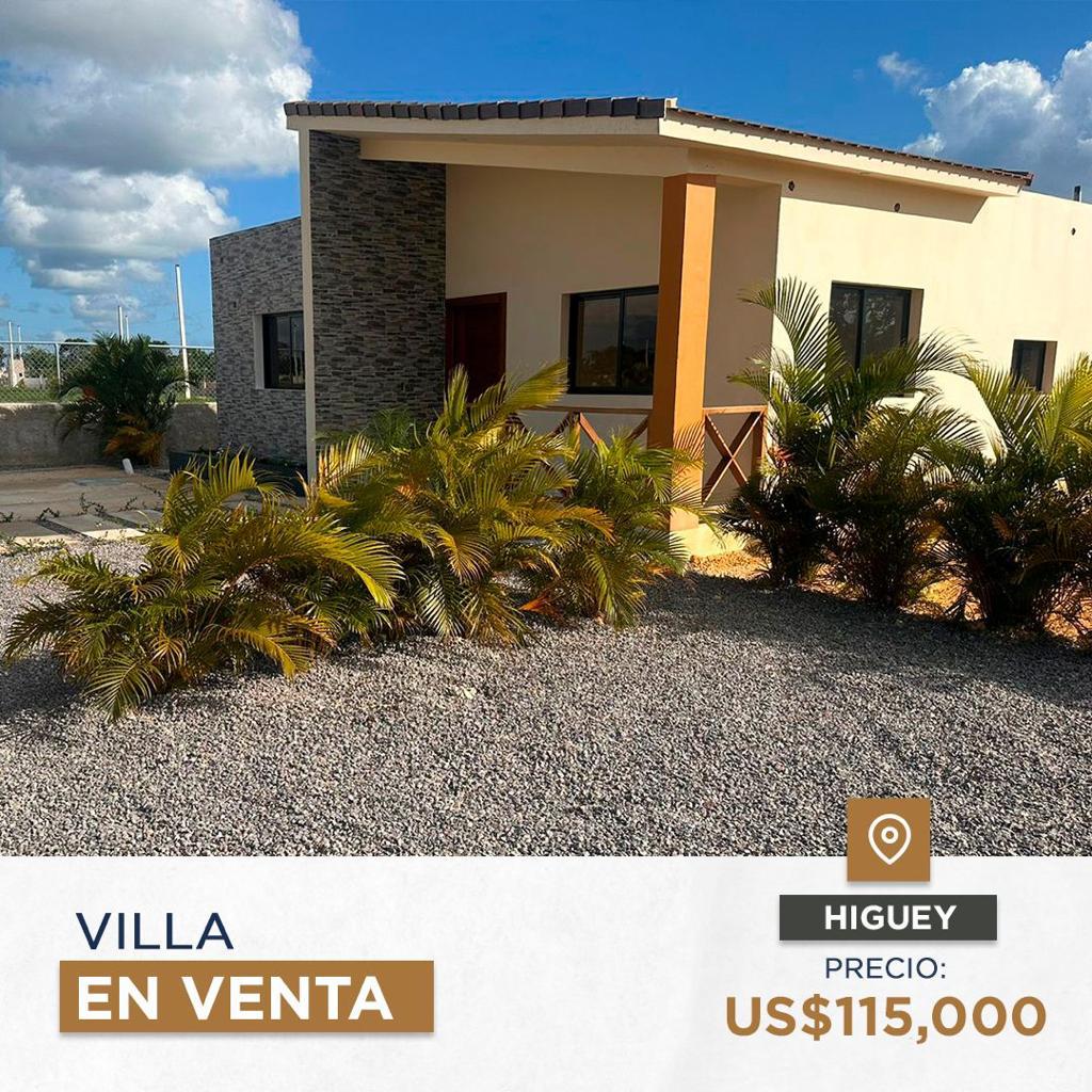 casas vacacionales y villas - VILLA EN VENTA 2 HABITACIONES -HIGUEY.