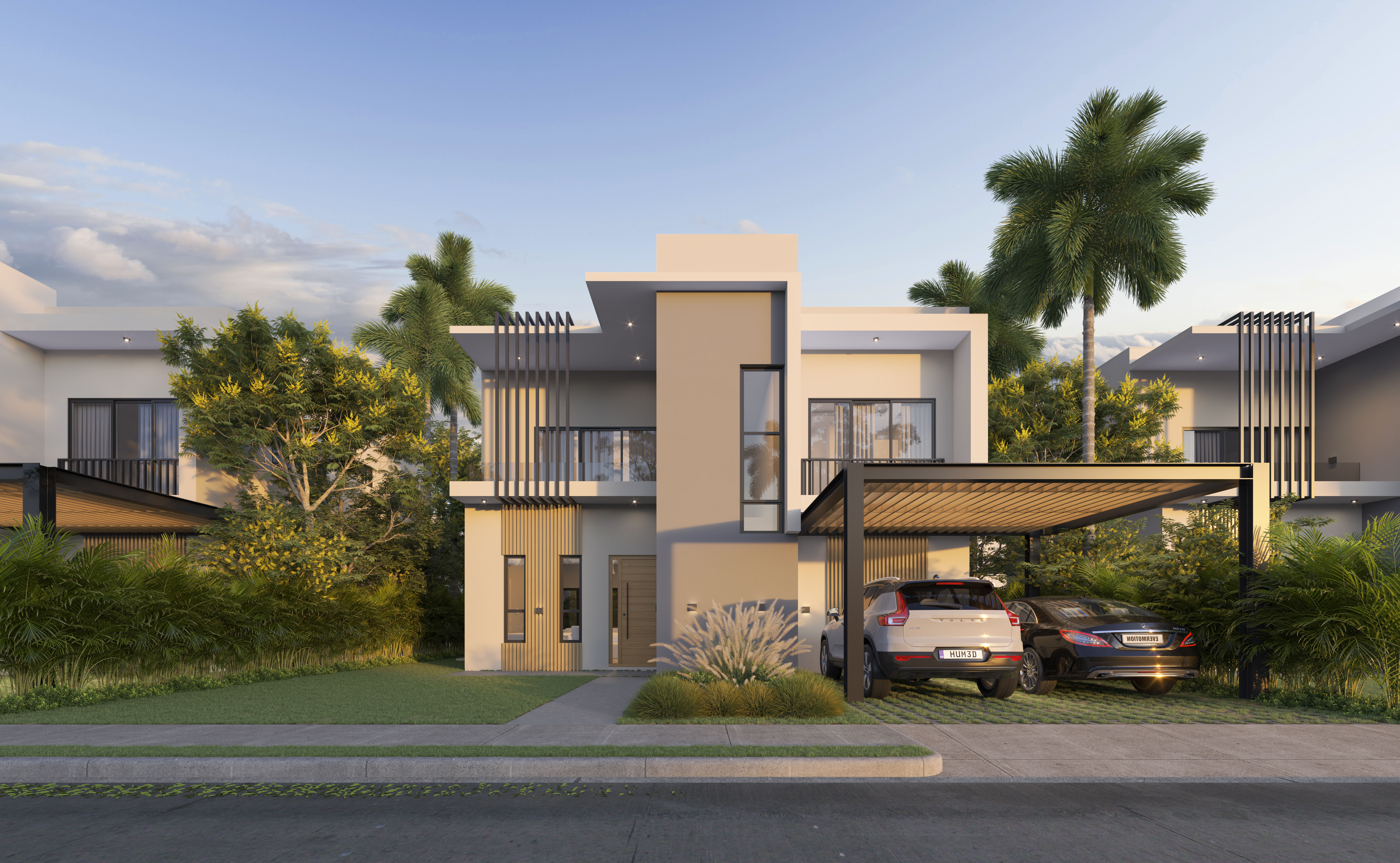 casas vacacionales y villas - Villas en planos de 3 habitaciones en Punta Cana Zona Downtown 7