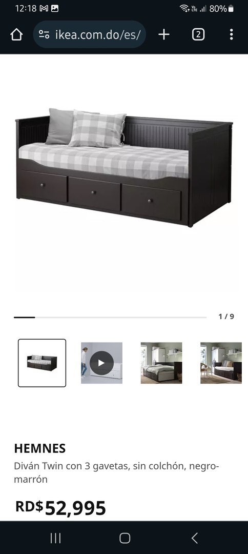 muebles y colchones - Vendo cama completa Hemnes Ikea twin doble 3 gavetas nuevo c/2 colchones 57 MIL