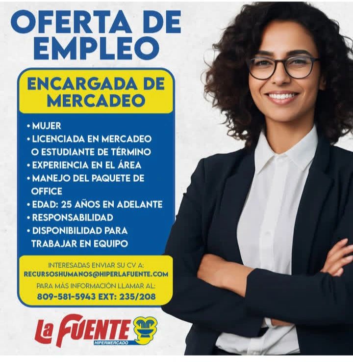 empleos disponibles - Encargada de Mercadeo