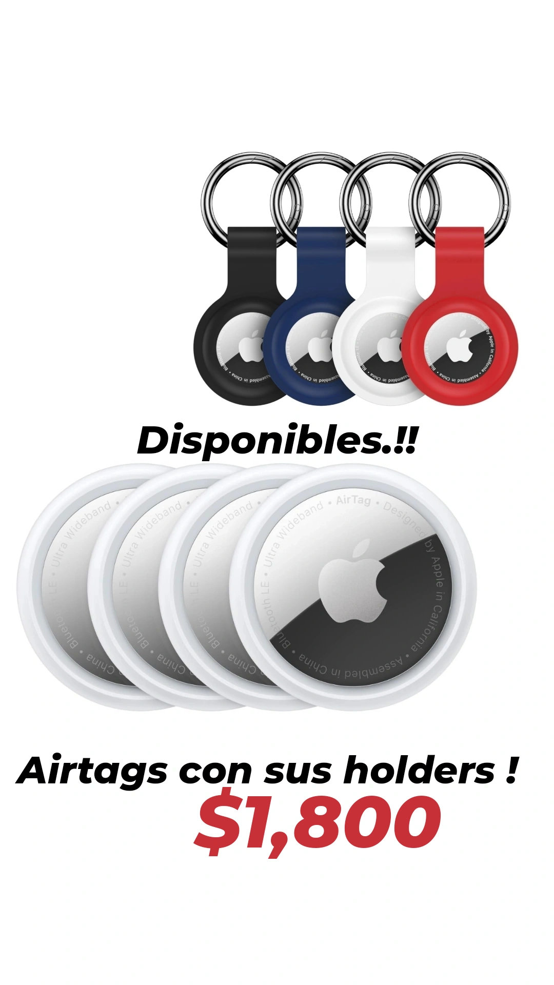 accesorios para electronica - Airtags con sus holders.