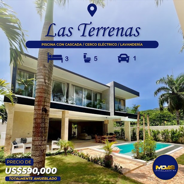 casas vacacionales y villas - Se vende Villa Ubicada en las Terrenas Samaná