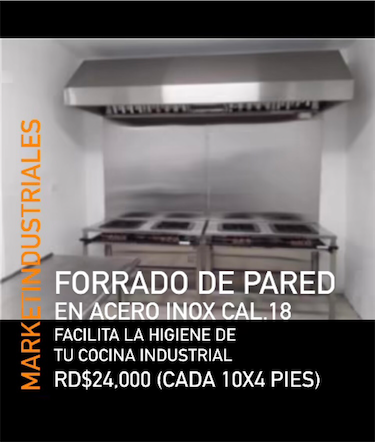 servicios profesionales - FORRADO DE PARED 👩🏽‍🍳
En acero inoxidable CAL, 18

RD$24,000 cada (10x4 pies 3