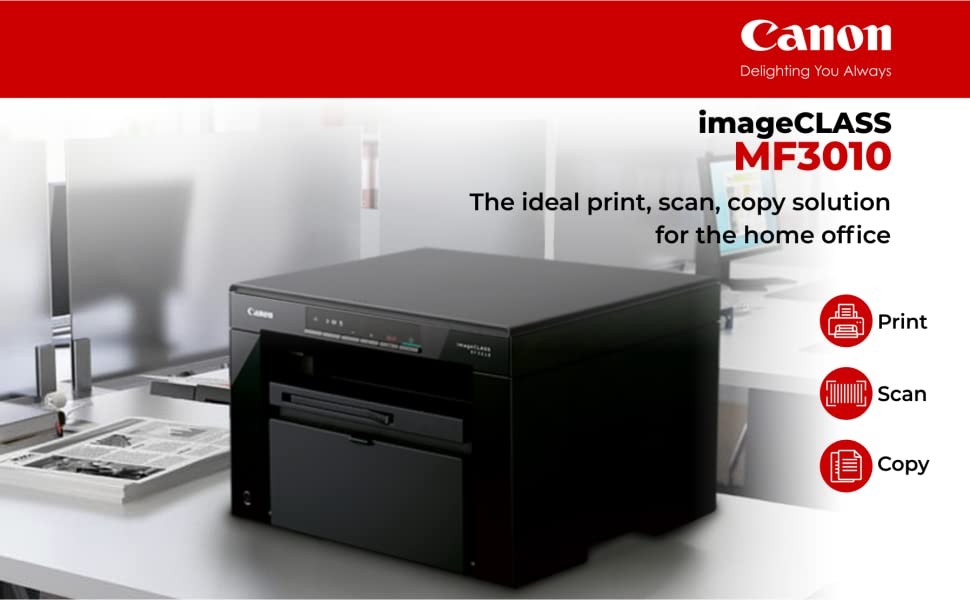 impresoras y scanners - MULTIFUNCIONAL LASER ,COPIA,ESCANER,IMPRIME  CANON BLANCO /NEGRO SOLAMENTE  3010