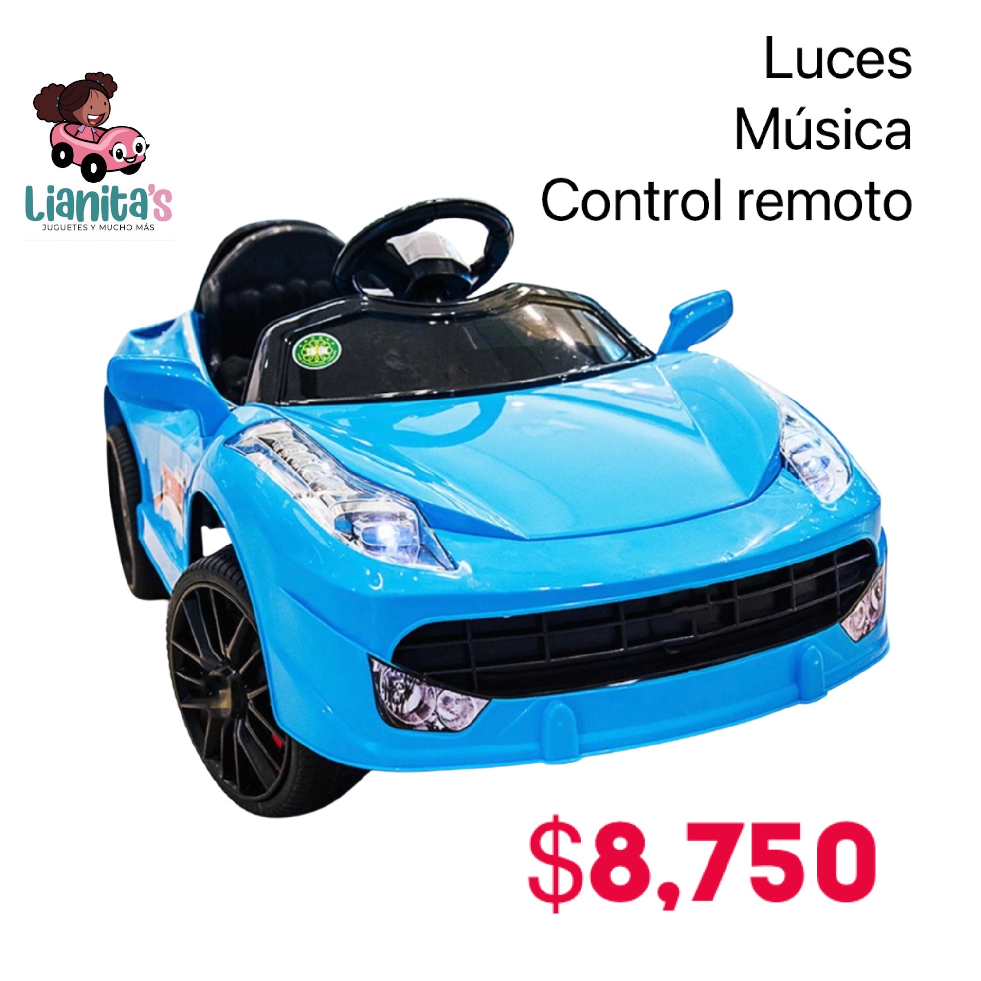 juguetes - Carro de batería recargable para niños de 1-3 años : luces,música,control remoto