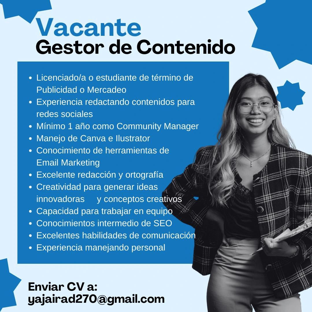 empleos disponibles - Gestor de Contenido