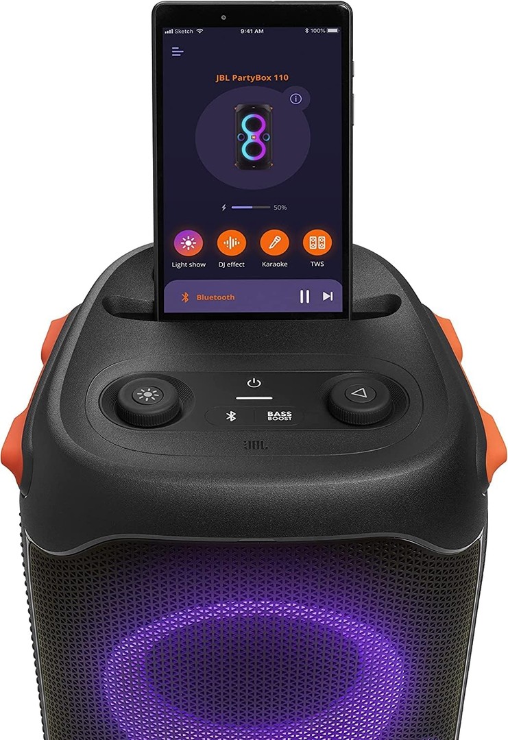 camaras y audio - BOCINA JBL PARTYBOX 110 BLUETOOTH 5,1 WATERPROOF IPX4, 160W, 3,5MM IMPUT, RGB 5