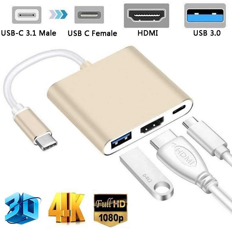 celulares y tabletas - Adaptador USB C 3.1 con salida HDMI y puerto USB 3.0