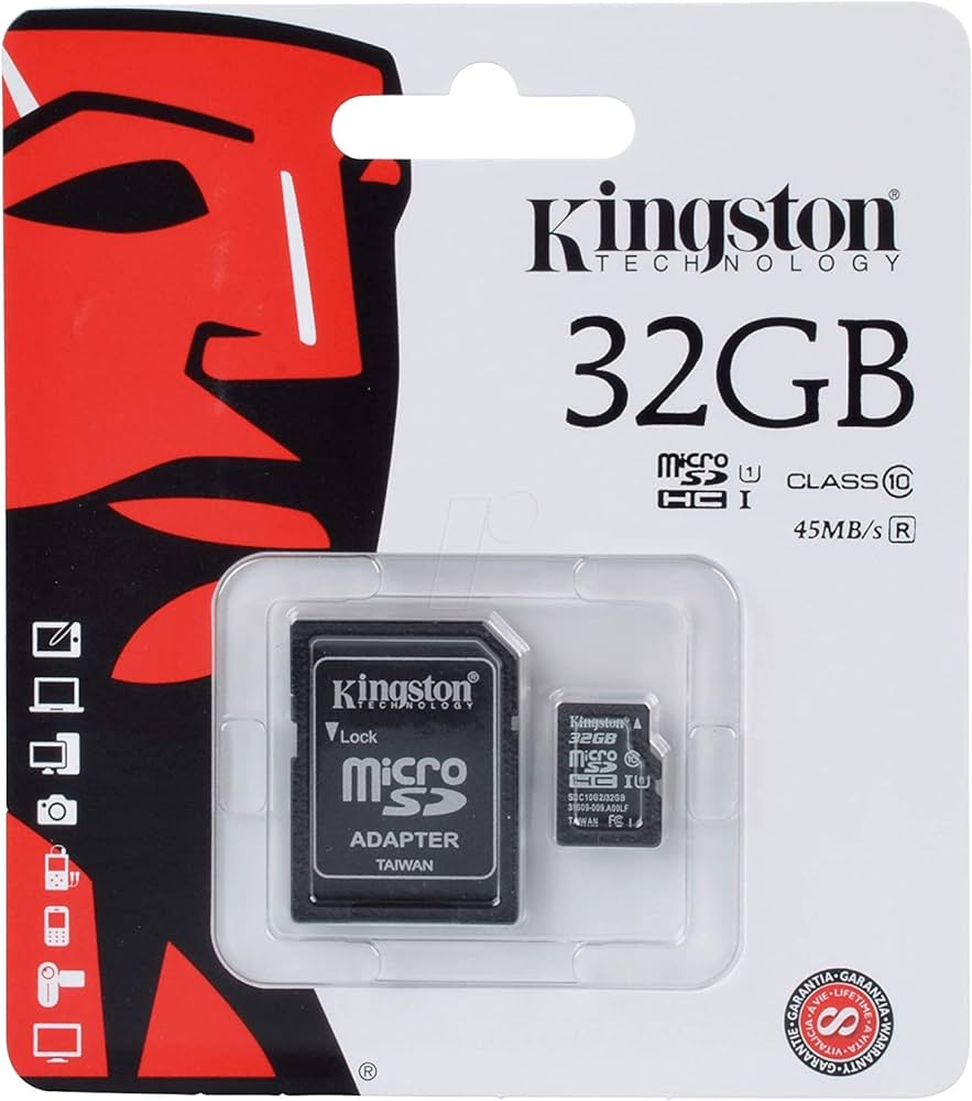 accesorios para electronica - Memoria Micro SD de 32 GB con adaptador.