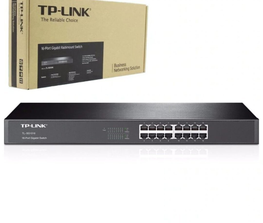 computadoras y laptops - SWITCH 16 PUERTOS TP-LINK TL-SG1016, NO ADMINISTRABLE/RACK, 16 PUERTOS GIGABIT 