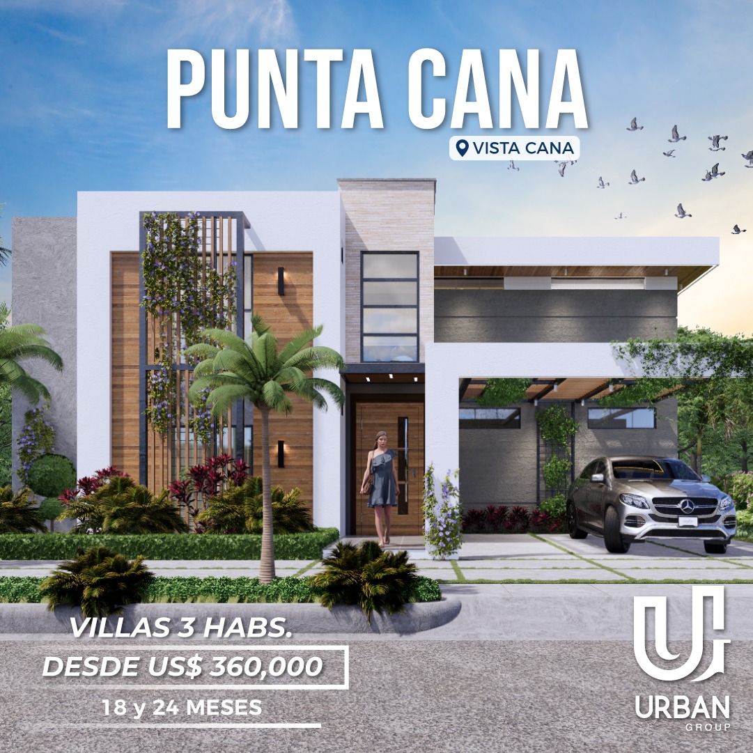 casas vacacionales y villas - Villas de 3 Habitaciones en Vistacana Punta Cana 