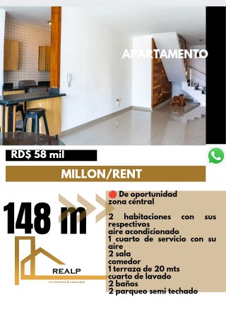 apartamentos - Hermoso apartamento de 1 habitación