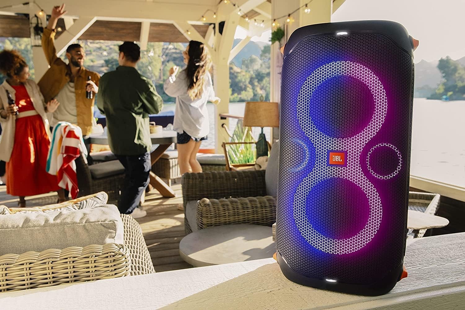 camaras y audio - BOCINA JBL PARTYBOX 110 BLUETOOTH 5,1 WATERPROOF IPX4, 160W, 3,5MM IMPUT, RGB 6