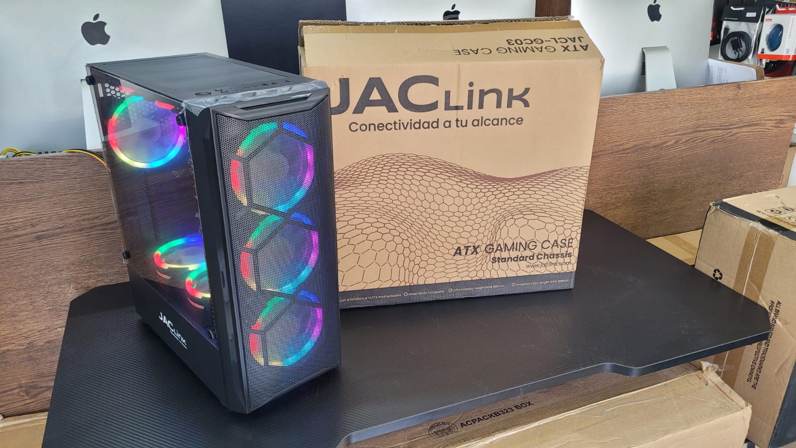 computadoras y laptops - CASE GAMING ATX JACLINK INCLUYE 8 VENTILADORES RGB 1