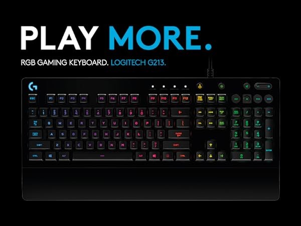 computadoras y laptops - TECLADO LOGITECH GAMING G213, USB 2.0 LED BACKLIGHT RGB PERSONALIZADAS 2