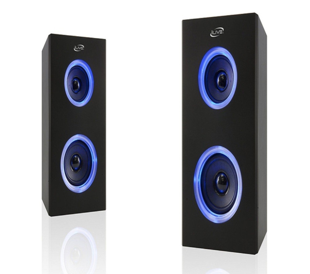 camaras y audio - Altavoz (par) portable inalambrico con LED 3