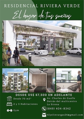 apartamentos - RESIDENCIAL RIVIERA VERDE: Proyecto de apartamentos en la Charles de Gaulle