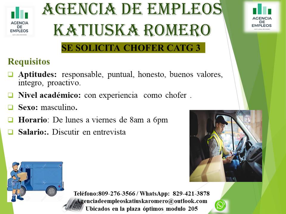 empleos disponibles - un chofer  1