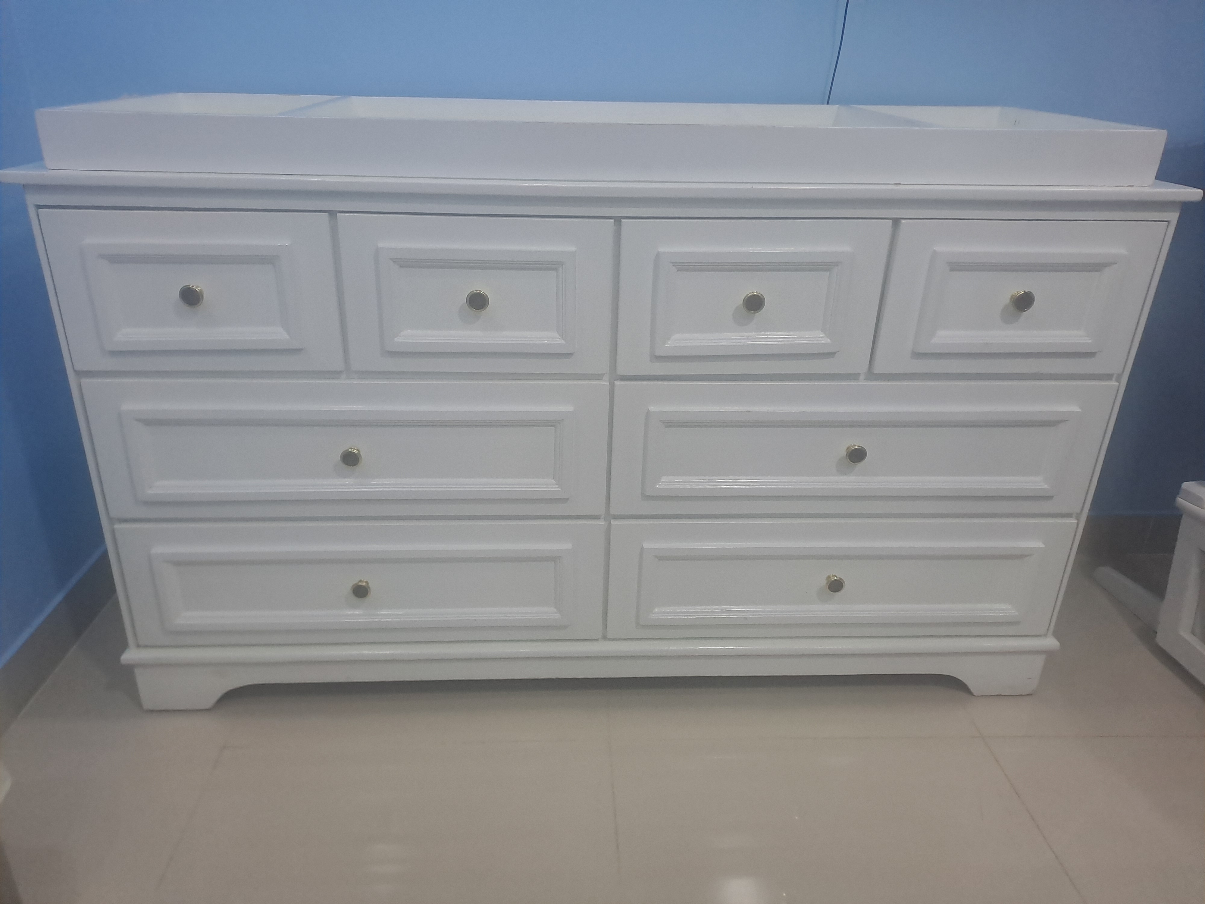 muebles - Gavetero Cambiador Blanco, 8 Gavetas. 0