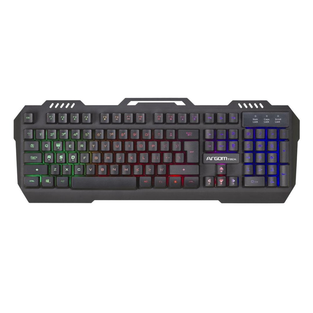 computadoras y laptops - TECLADO ARGOM COMBAT GAMING, USB, BACKLIGHT, INGLES, COLOR NEGRO (ARG-KB-2056KB)